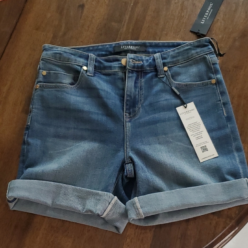 Liverpool Blue Denim Shorts